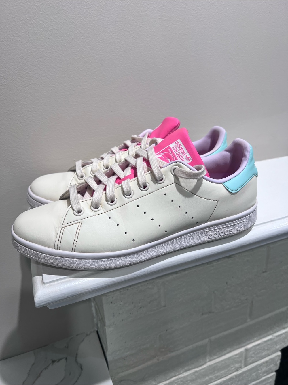 Adidas Stan Smith Cream Pink Mint Sneakers Women's Size 10 G55669